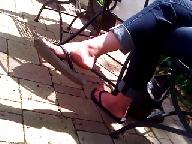 192px x 144px - Candid milf feet & legs shoeplay dangle flip-flops - video 903850